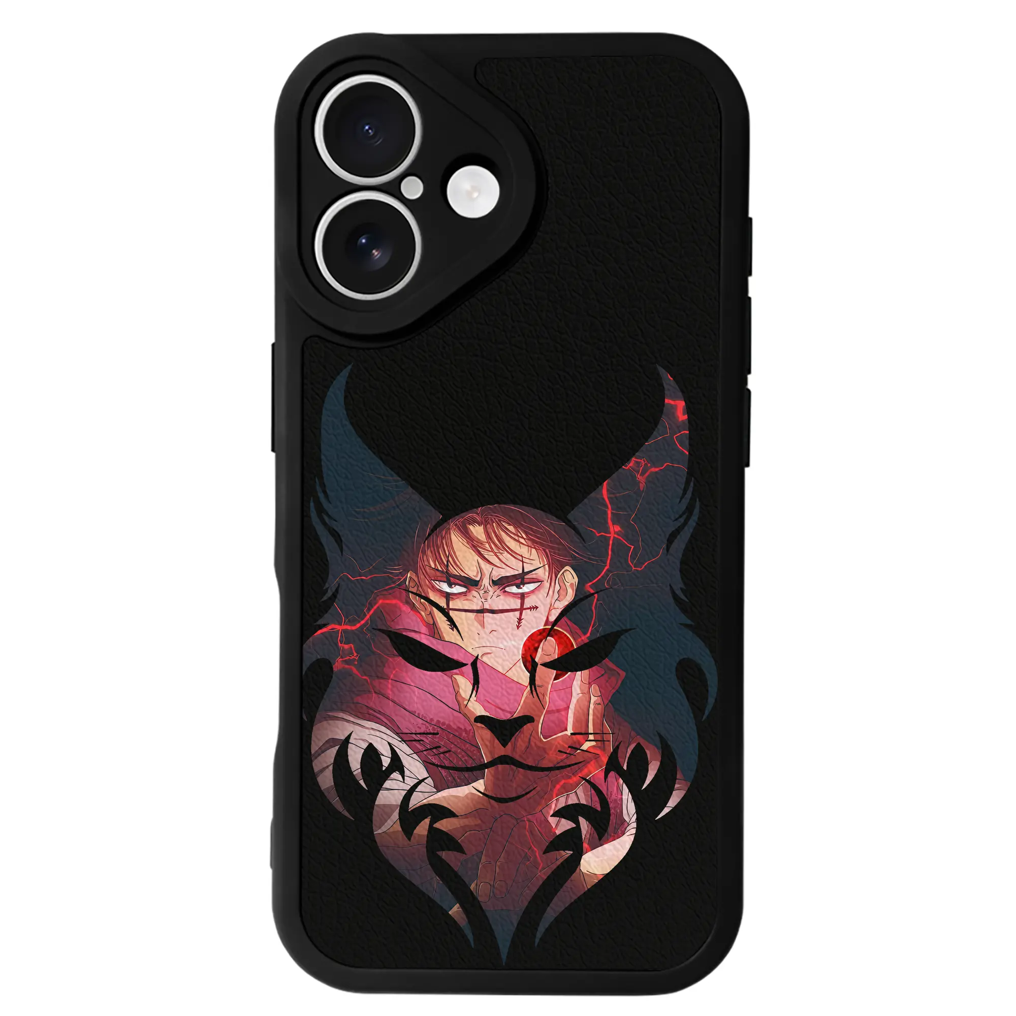 呪術廻戦 グッズ,脹相 - IPhone 16シリーズ対応 ・ シリコンスマホケース ・ レザー調 ・ 高精度フィット ・ 耐衝撃 ・ ワイヤレス充電対応 ・ 精密カット